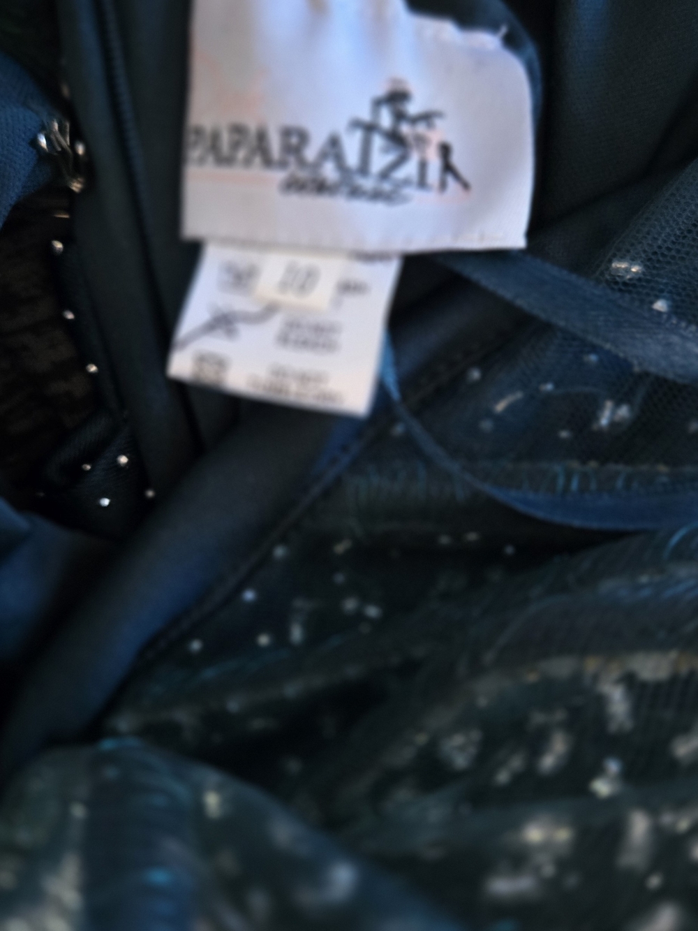 Midnight Teal/Deep Teal Strapless Crystal Corset Evening Gown - Picture 3 of 3